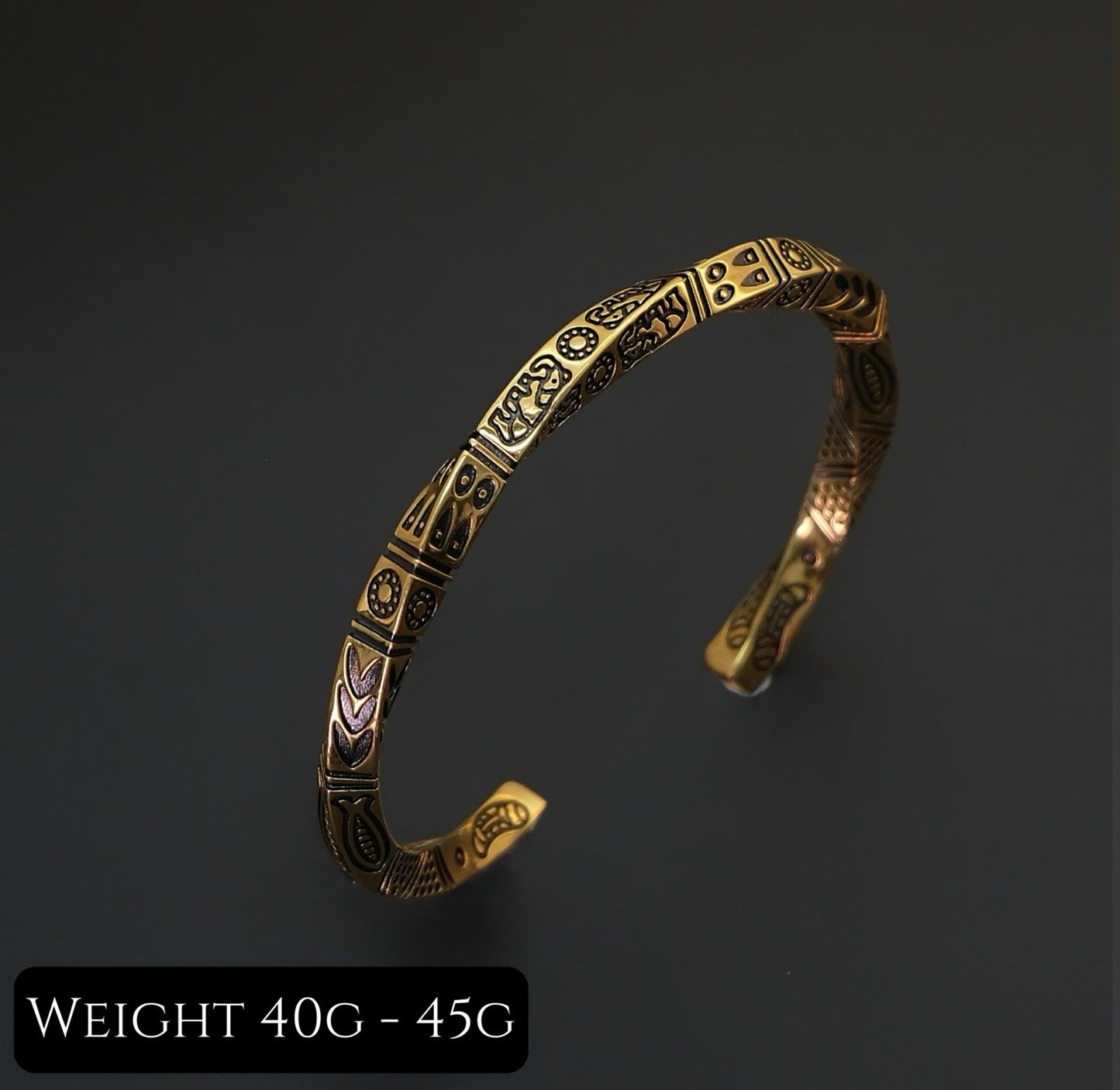 Tribal Black Gold Cuff