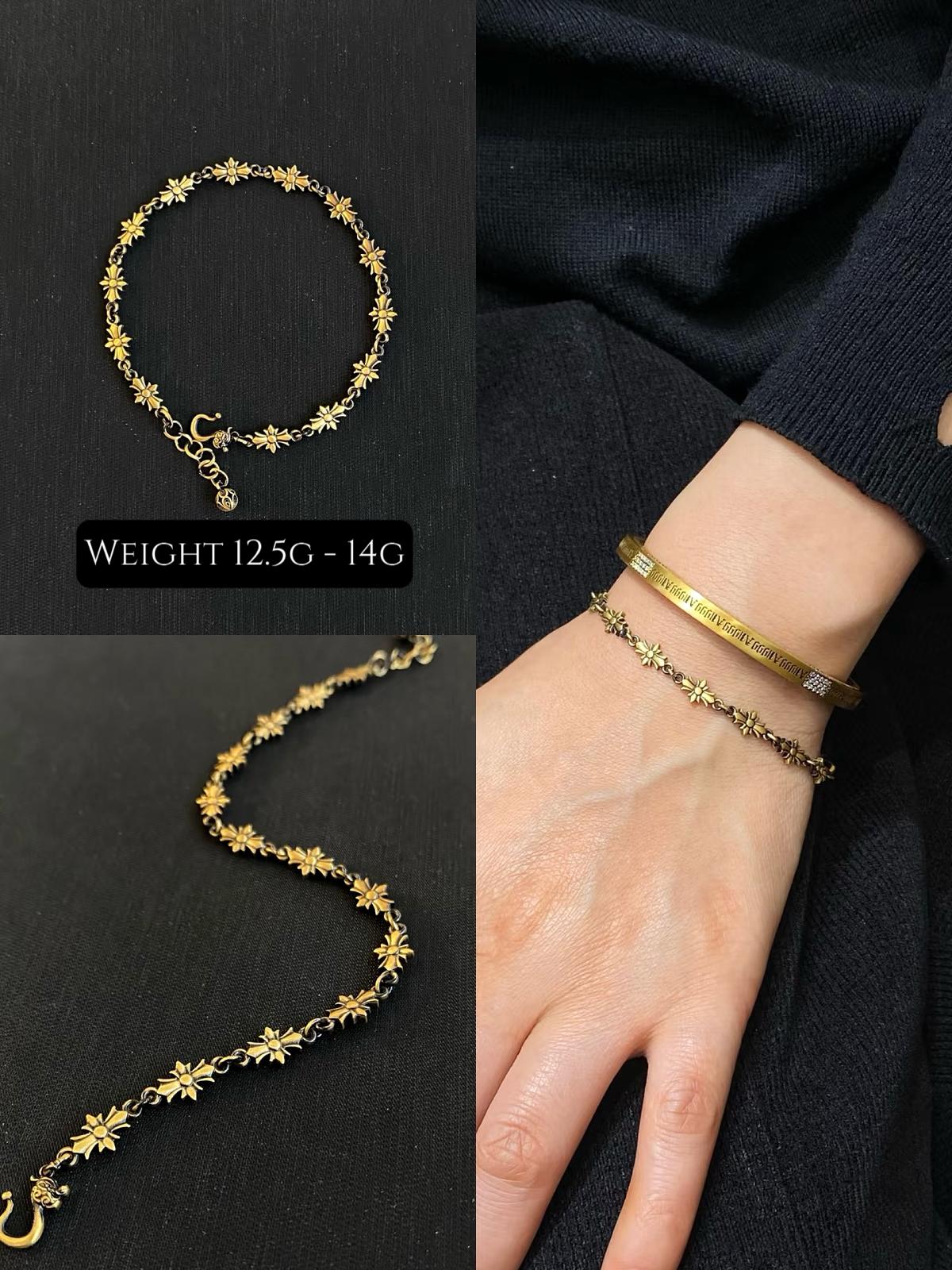 Gothic Link Black Gold Bracelet
