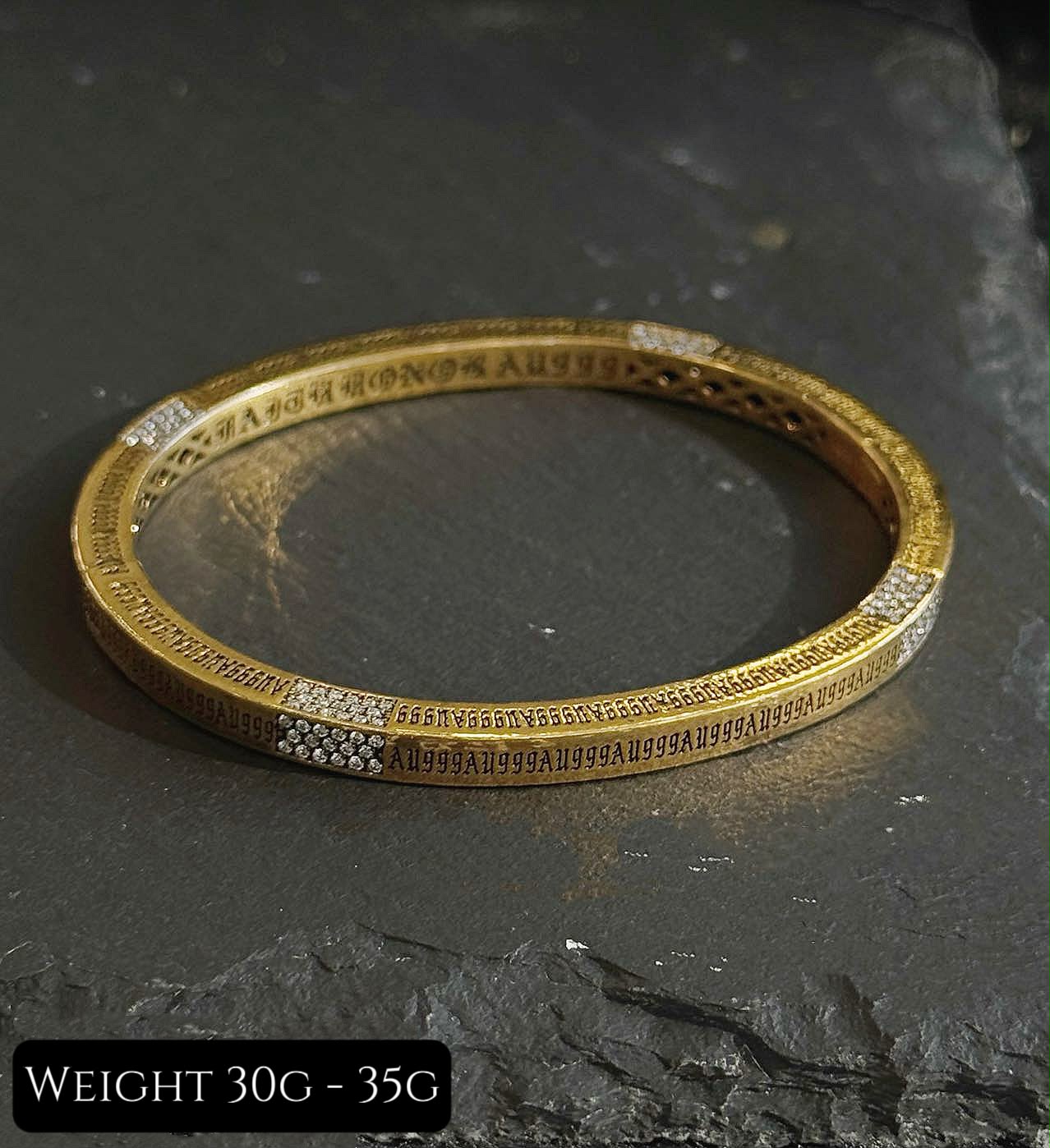 AU999 Black Gold Moissanite Bangle
