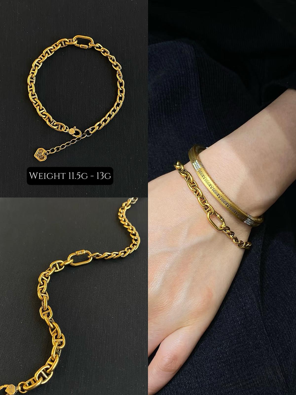 Mariner Dual Link Black Gold Bracelet