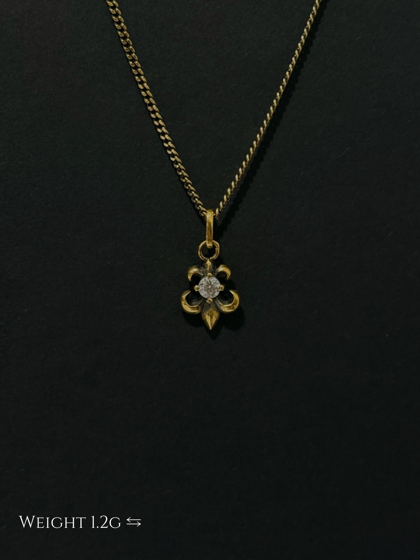 Antiqued Fleur-de-lis Black Gold Pendant