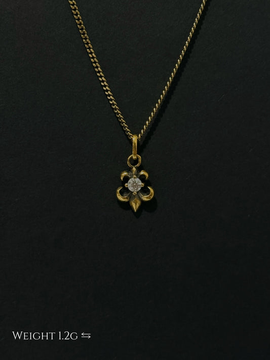 Antiqued Fleur-de-lis Black Gold Pendant