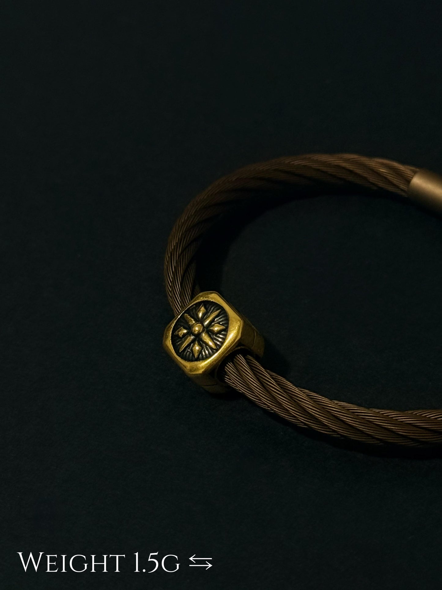 The Compass Black Gold Charm 指南针