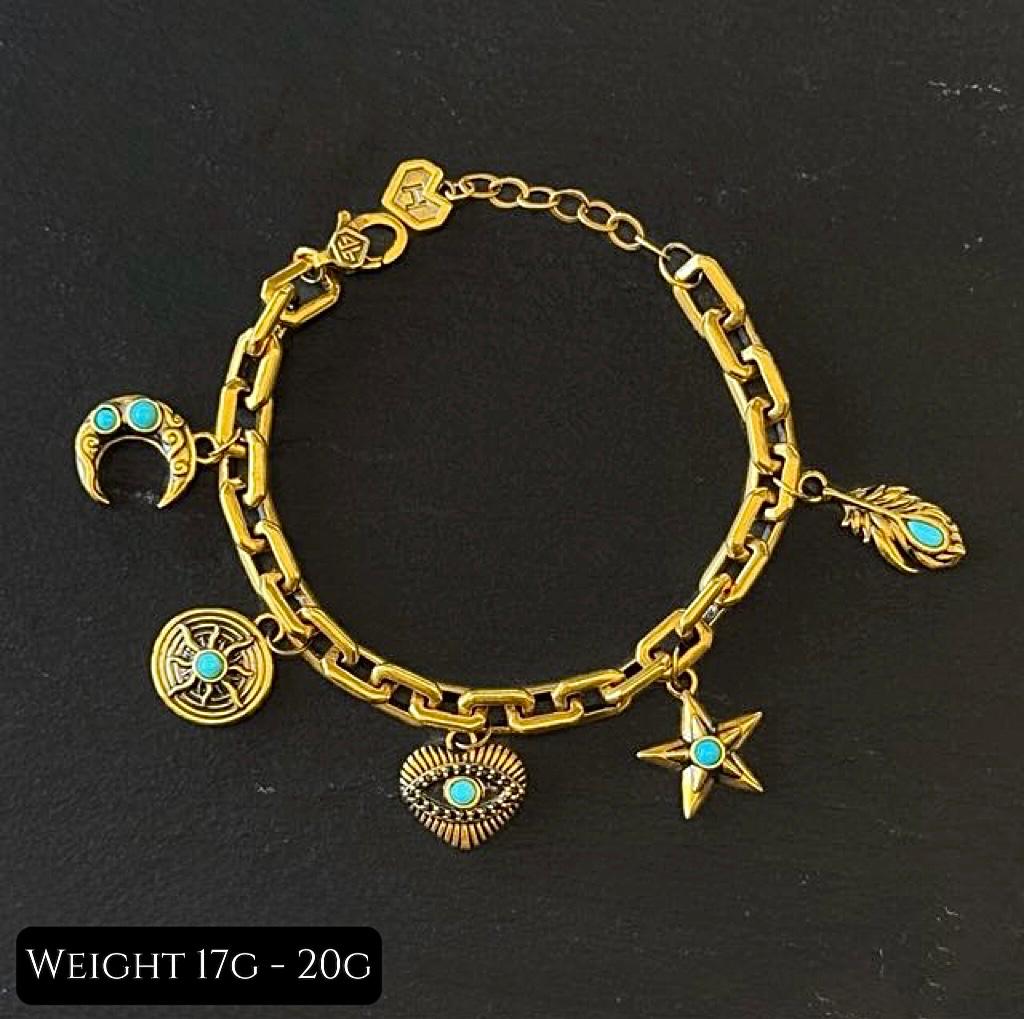 Bohemian Turquoise Black Gold Bracelet