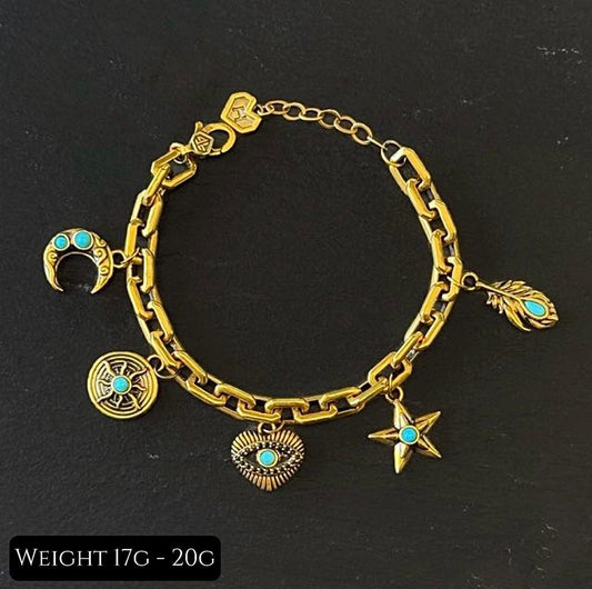 Bohemian Turquoise Black Gold Bracelet