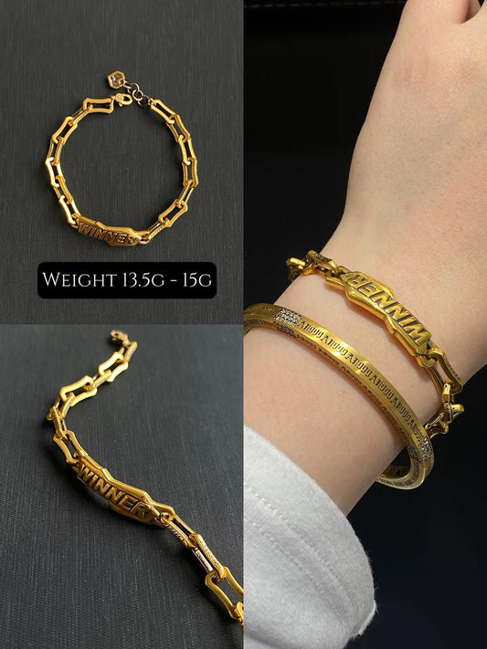 Winner Plate Black Gold Bracelet