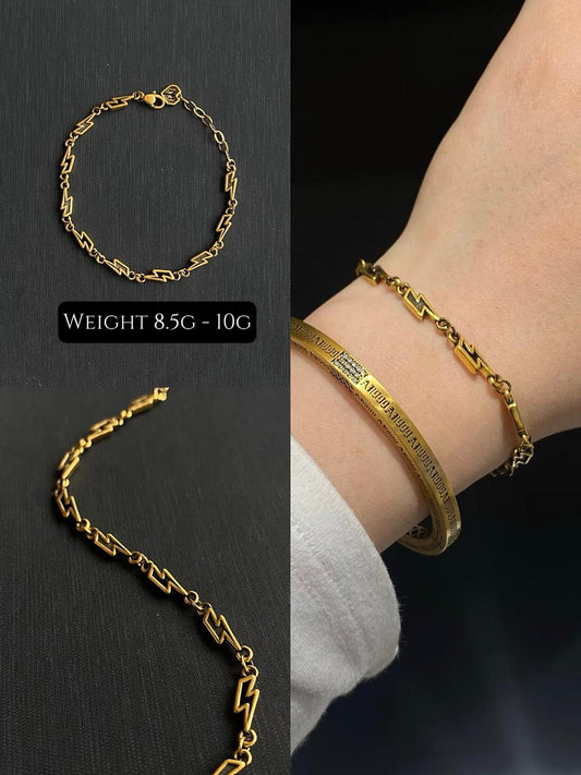 Lightning Bolt Black Gold Bracelet