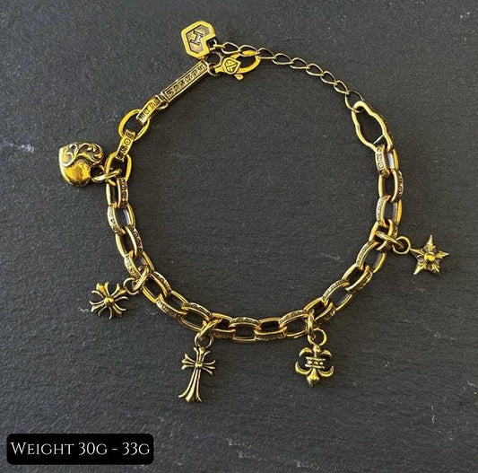 Legacy Charm Black Gold Bracelet