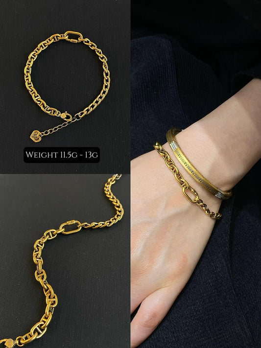 Mariner Dual Link Black Gold Bracelet