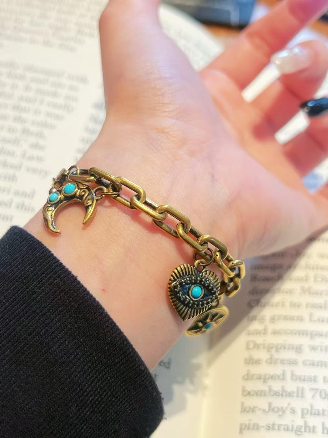Bohemian Turquoise Black Gold Bracelet