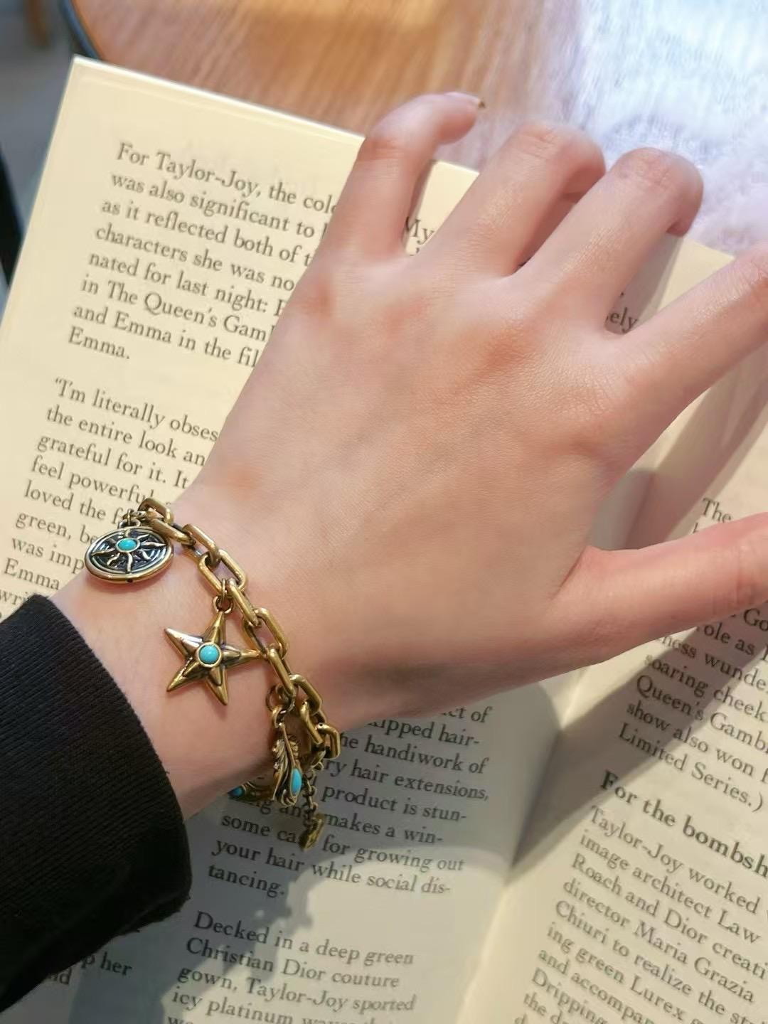 Bohemian Turquoise Black Gold Bracelet