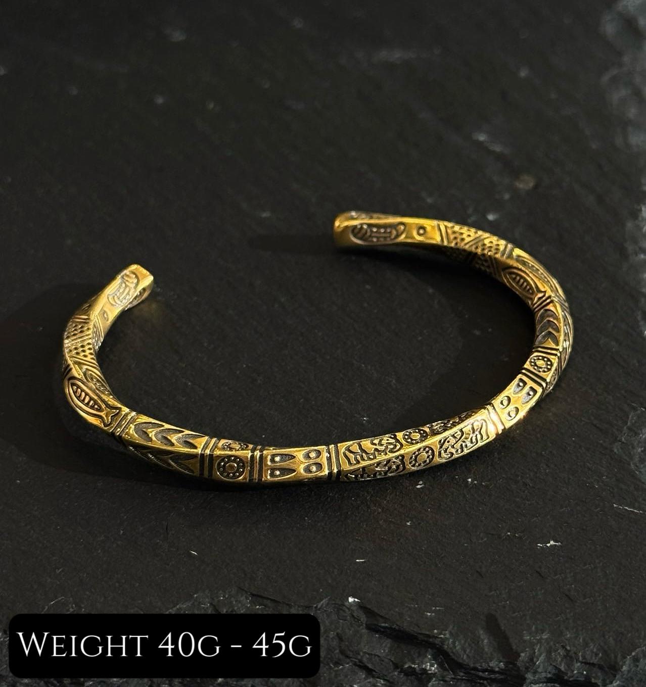 Tribal Black Gold Cuff